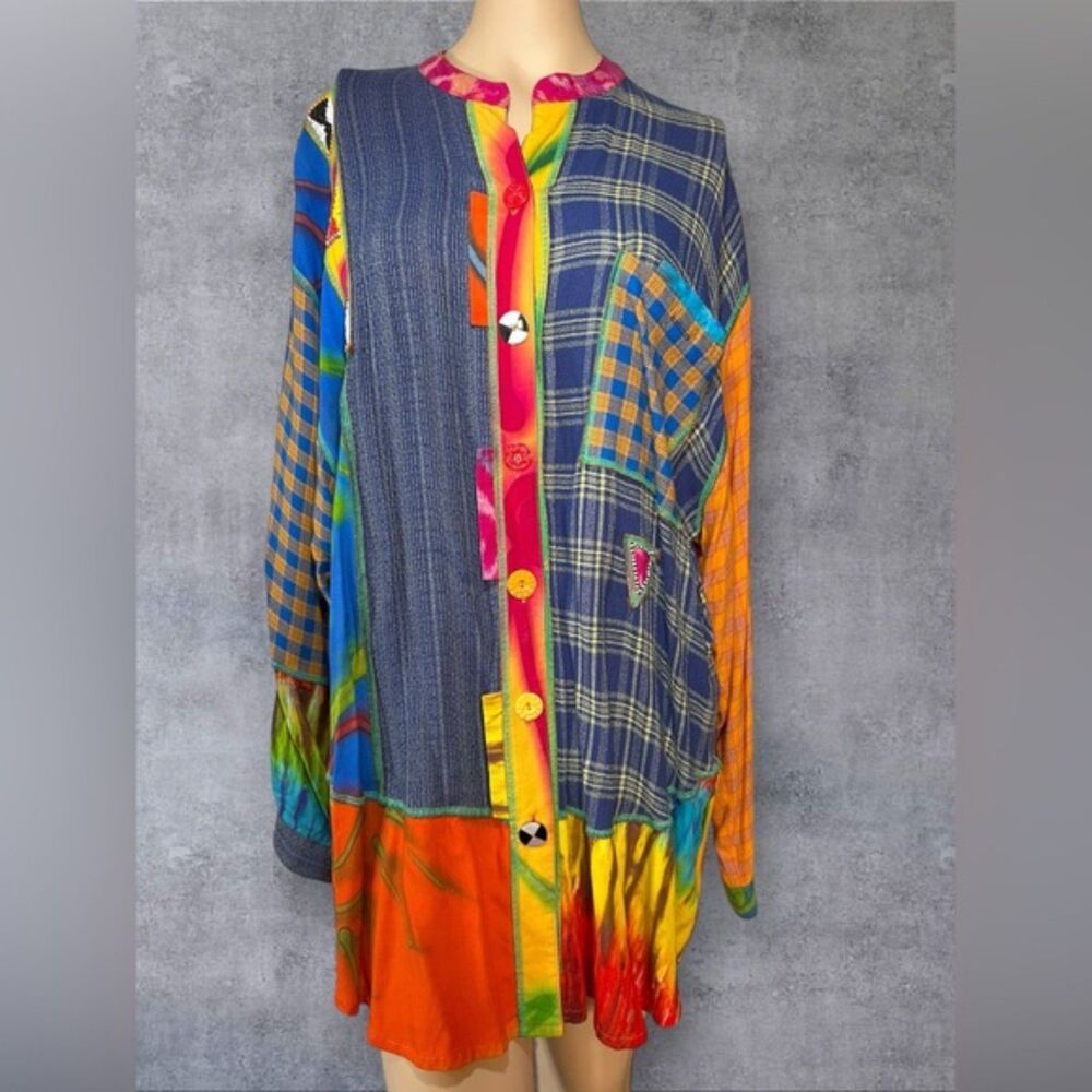 Faith Patchwork Button-Up Tunic – Size M